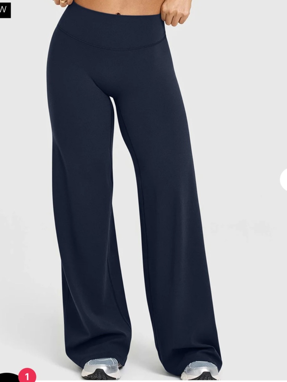 OQQ navy High Waist Stretch Casual Soft Straight Leg Bottoms size large